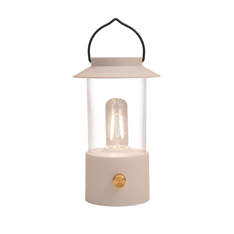 Drahtlose Laterne, warmweiß, dimmbar, LED, inklusive USB-Kabel, 24 x 9 cm, weiß.