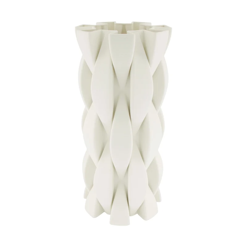 Vase 3D Keramik 19x19x39,5cm Weiß