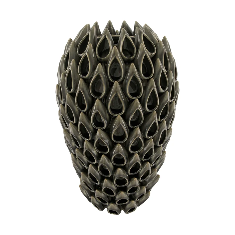 Vase Keramik 28x28x46cm Grau