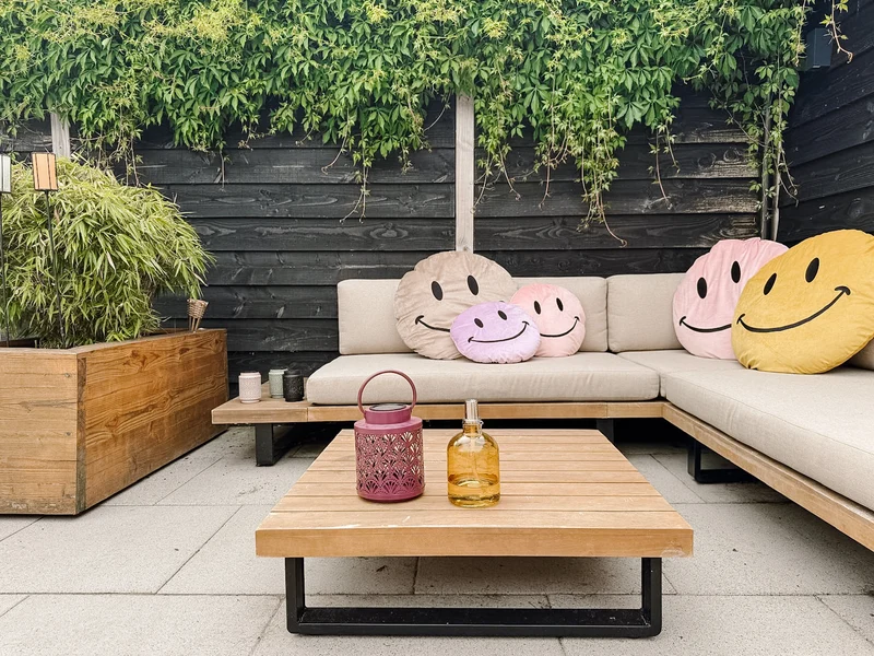 Kissen rund Smiley Polyester 58x58x8cm Rosa