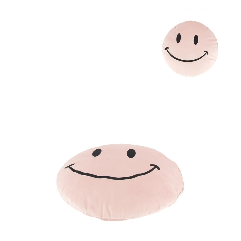 Kissen rund Smiley Polyester 38x38x6cm Rosa