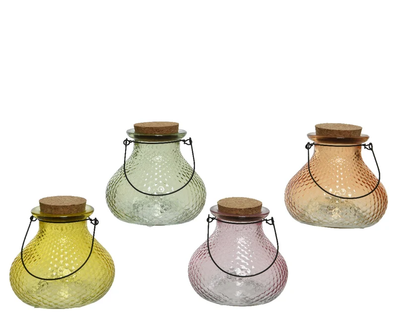 Wespenfalle Glas 4 Farben sortiert H.13cm T.14cm