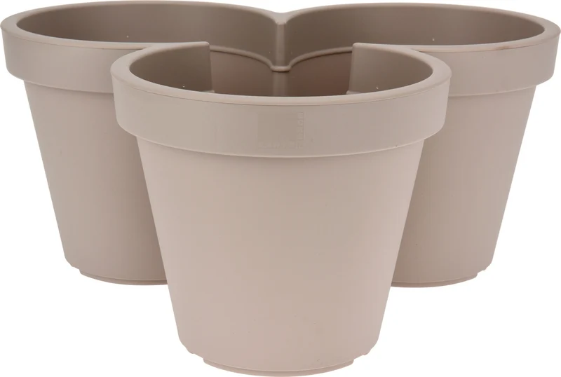 BLUMENTOPF E&K STAPELBAR, Ø 44XH20CM, PASTEL TAUPE