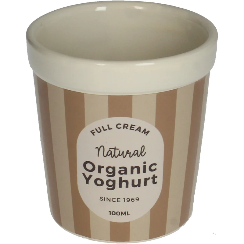 Pflanzgefäß Joghurt Natur Feine Steingut Braun 9.7x9.7x10.4cm