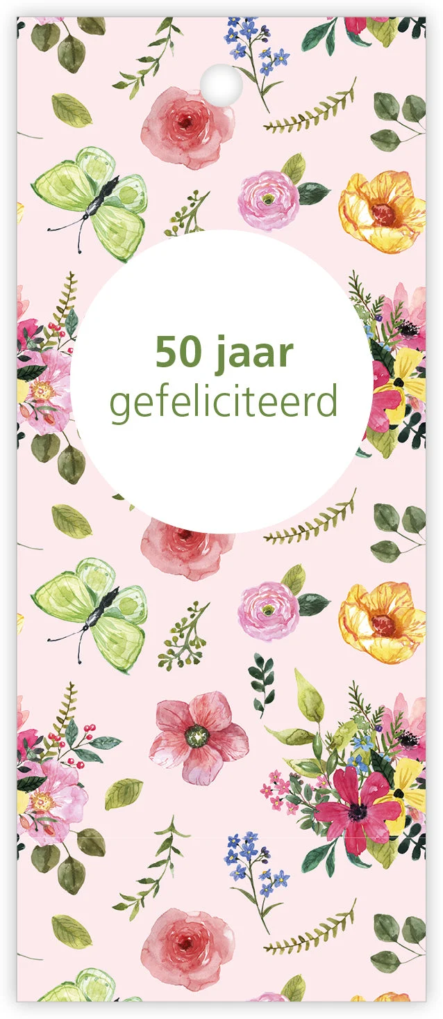 Packung à 12 Geschenkkarten Schmetterling 50 Jahre herzlichen Glückwunsch