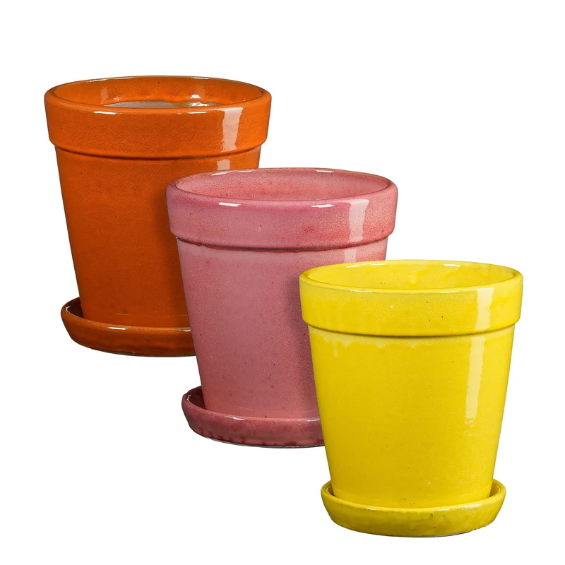 Madrid Topf gelb orange rosa 3-fach sortiert - H24xT22cm