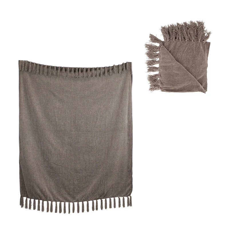 Plaid Polyester 150x125x0.5cm Grau
