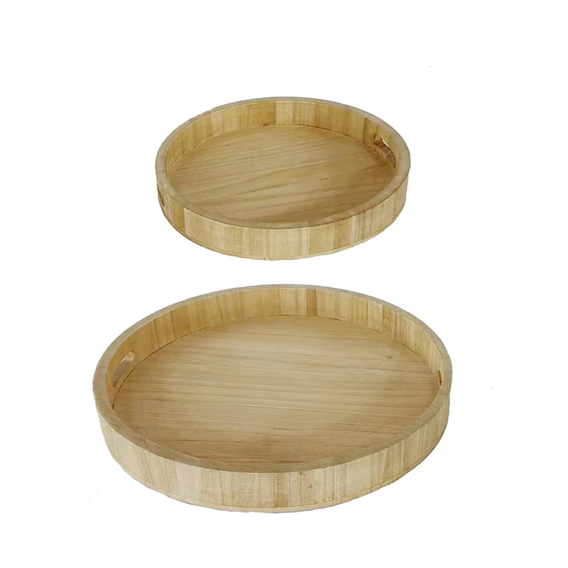 S/2 Tablett Grand Forks Holz D48 H6cm Natur