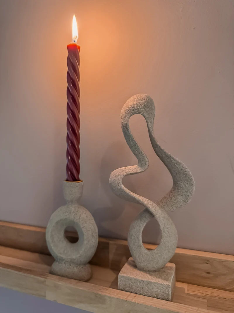 Kerzenständer Polyresin 3-fach sortiert 7,4x5,3x14x3cm
