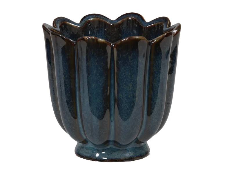 Blumentopf Steingut blau Ø 9x8,5 cm