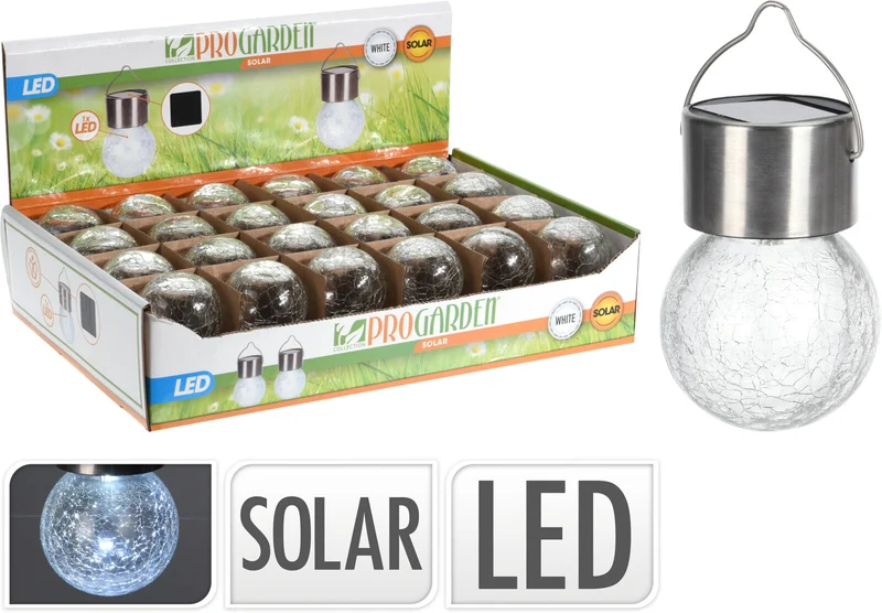 SOLAR GLAS GLÜHBIRNE LED D6 H9/12CM WARMWEISS