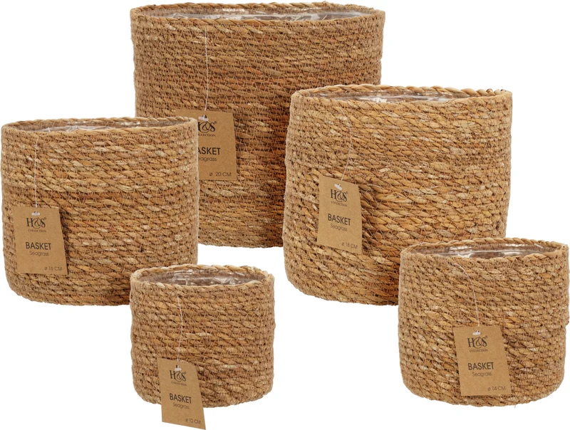 KORBSET SEEGRA S 5 STÜCK NATUR D20/12 H18/10cm