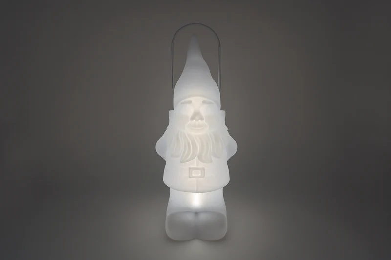 Laterne LED "Gnom" solar m/FB 7 Farben weiß Kunststoff 22,5x18,5x51cm