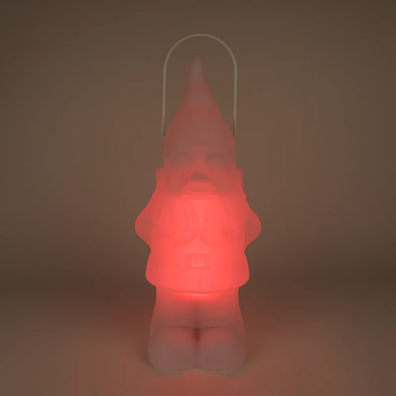 Laterne LED "Gnom" solar m/FB 7 Farben weiß Kunststoff 22,5x18,5x51cm