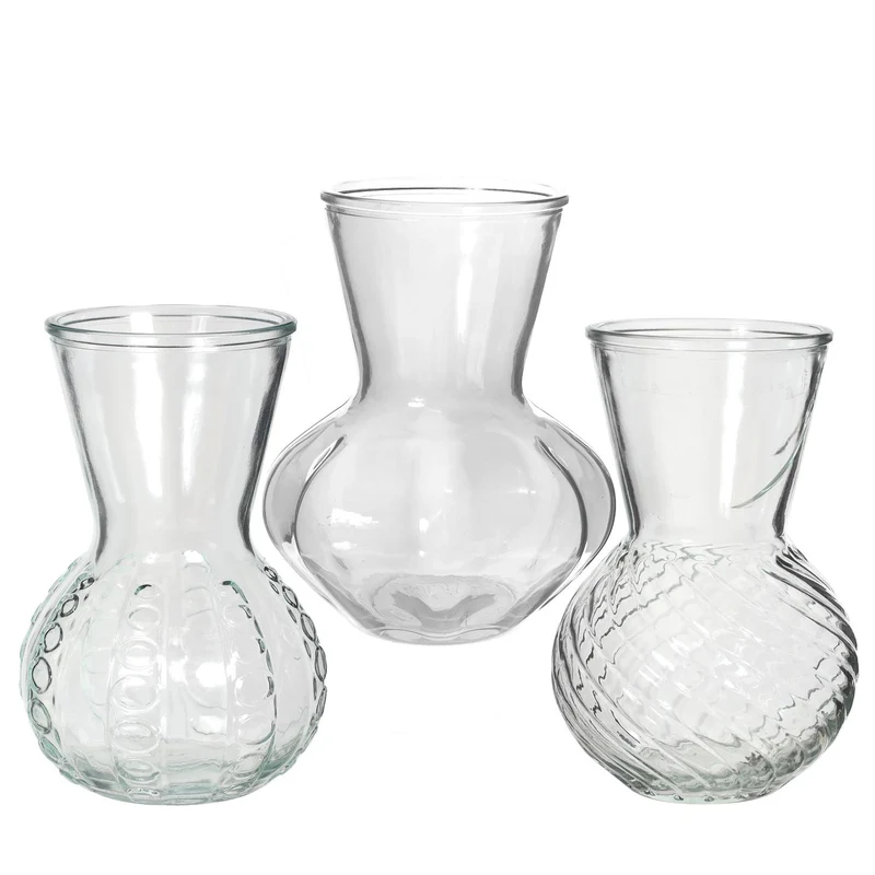 Vase Kristallglas 3er Set Ø13 H.18 cm klar