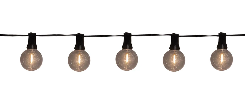 10 PARTYLIGHTS 4X4CM LED CLASSIC FILAMENT 5M/3M SCHWARZ PVC LE