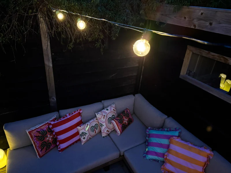 10 PARTYLIGHTS 4X4CM LED CLASSIC FILAMENT 5M/3M SCHWARZ PVC LE
