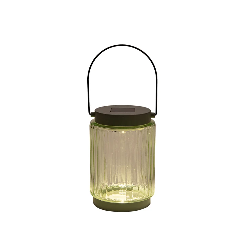 SOLAR LATERNE 1LED GLAS 8.5X12CM OLIV ( 2V-25MA SOLAR)