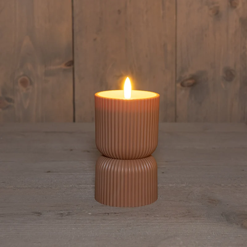 AUSSENKERZE 3D FLAMME KUNSTSTOFF 8X8X15CM TERRA EIN/AUS/TIMER (exkl. 2xAA)