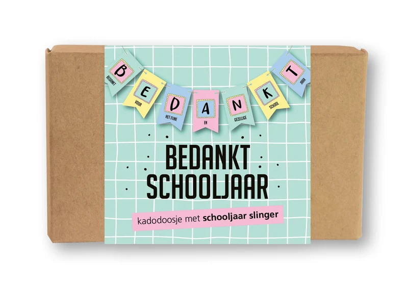 Geschenkbox Wimpelkette „Danke Schuljahr“