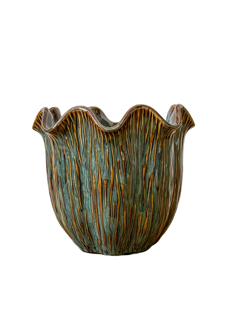 Topf ''Loire'' Keramik D18,5 H16cm Dunkelgrün