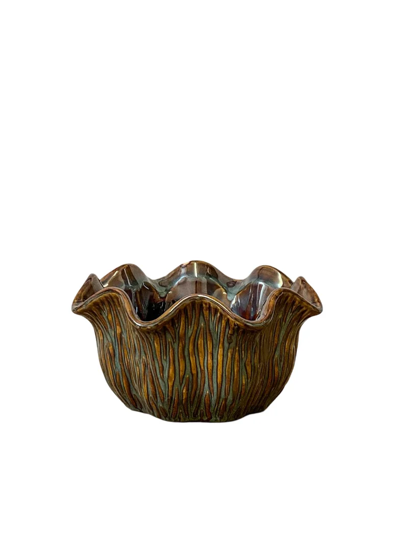 Schale ''Loire'' Keramik D18 H9cm Dunkelgrün