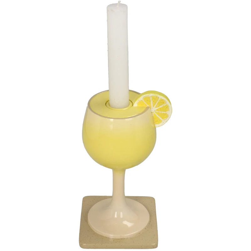 Kerzenständer Limoncello Spritz Polyresin Gelb 11x10x19cm