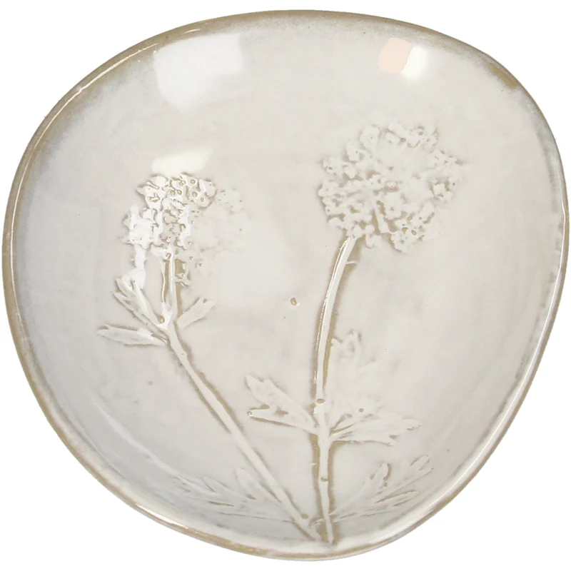 Teller Feldblume Steinzeug Weiß 11.5x10.5x2cm