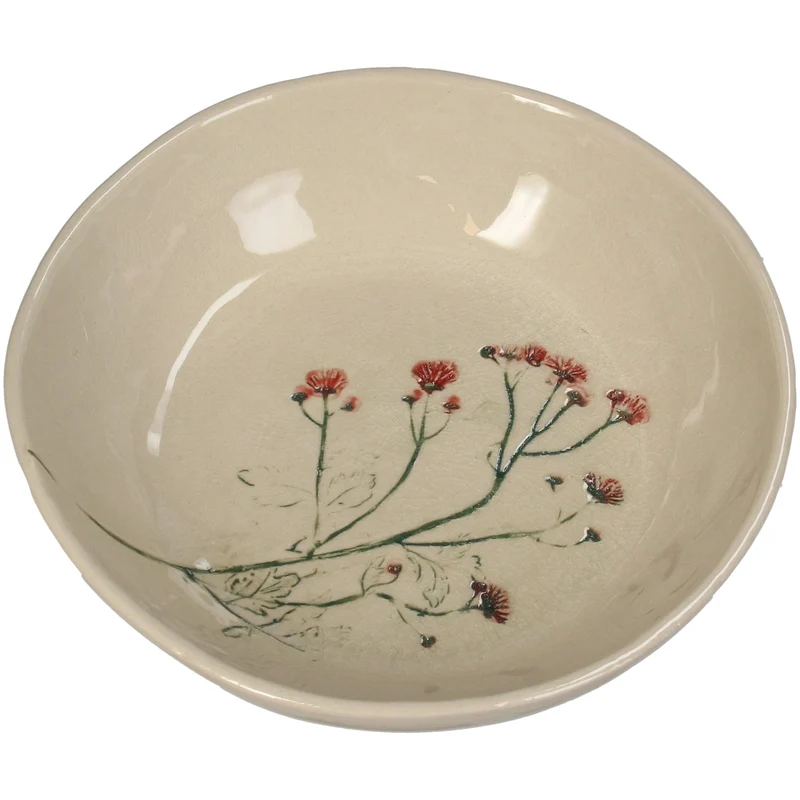 Schale Field Flower Steingut Rot 22x21,5x5cm