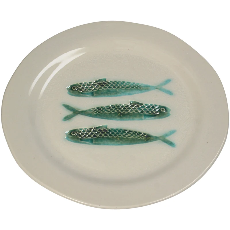Platte Fisch Steingut Grün 27,5x27,5x2cm