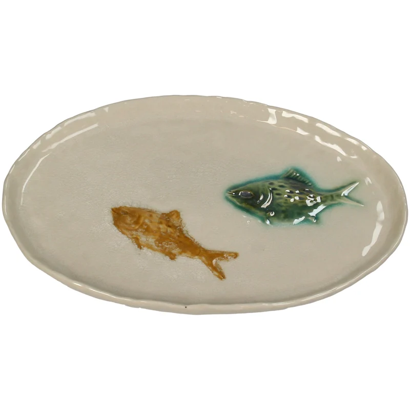 Teller Fisch Steingut Braun 24,5x15,3x2cm