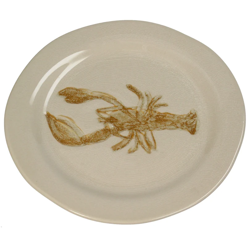 Platte Hummer Steingut Braun 21,3x21,3x1,8cm