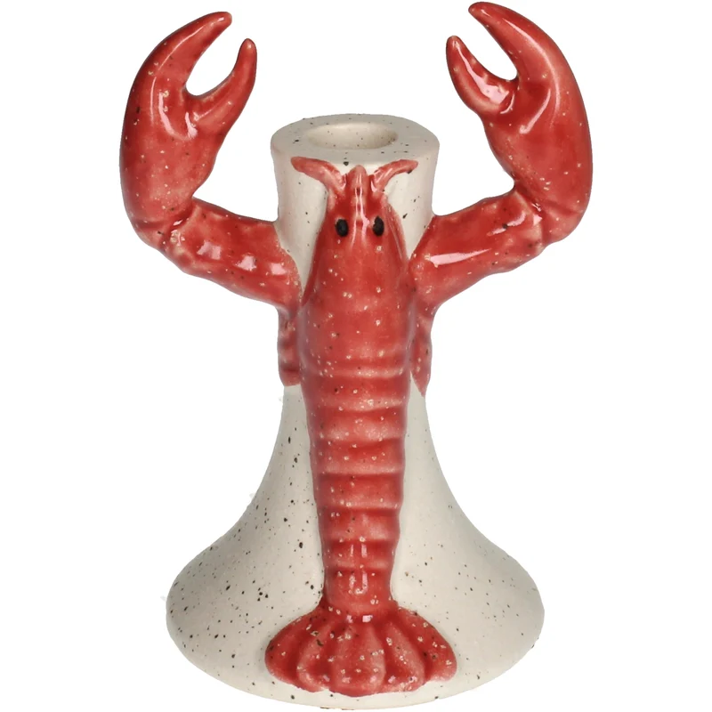 Kerzenständer Hummer Steingut Rot 12,2x10,7x17,8cm