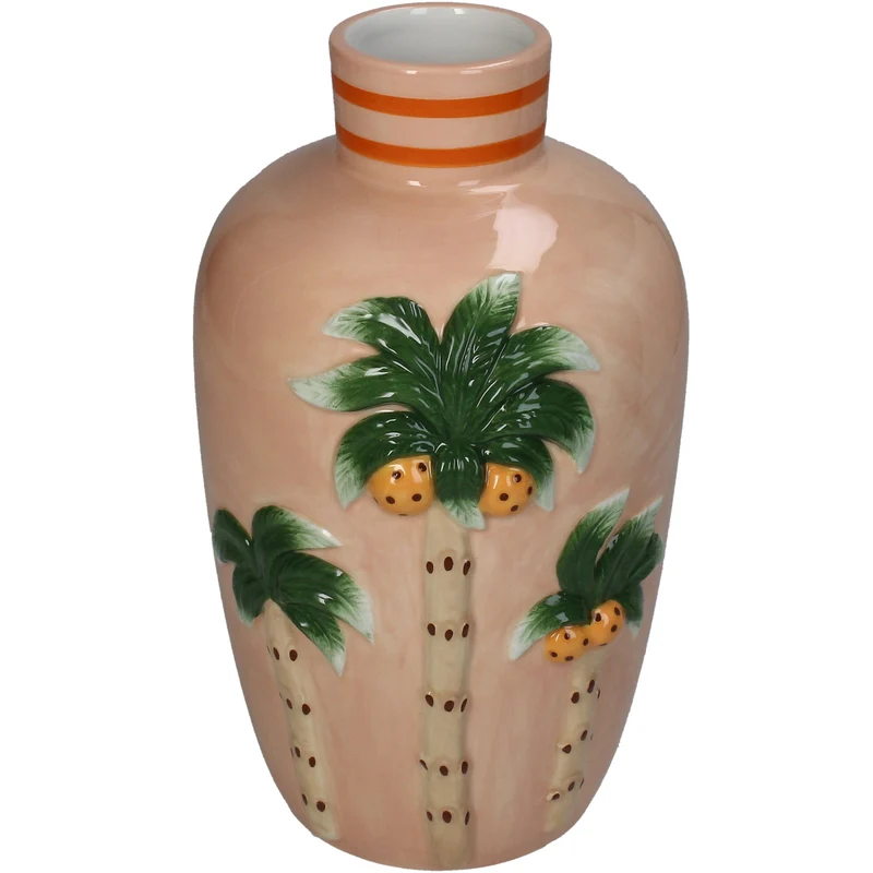 Vase Palm Tree Dolomit Peach 14.7x13.3x23cm