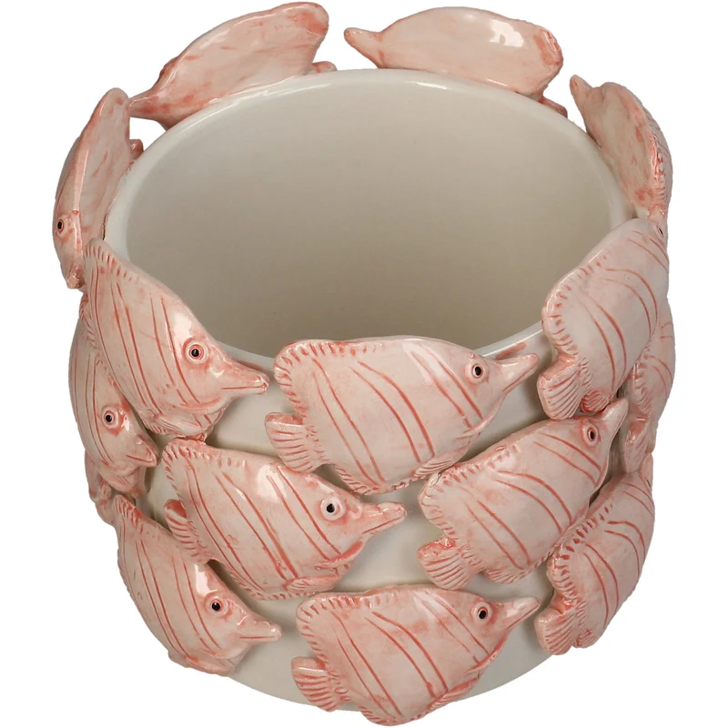 Pflanzgefäß Fisch Dolomit Orange 16,5x16,5x14,5cm