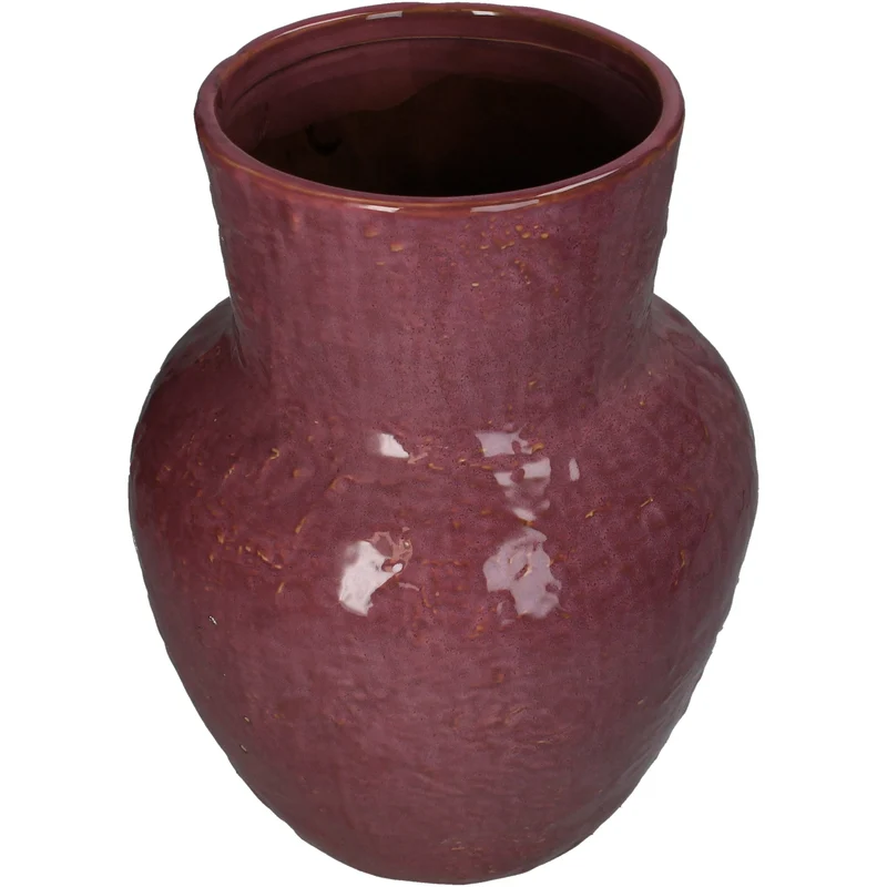 Vase Steingut Dunkelrosa 24x24x30cm