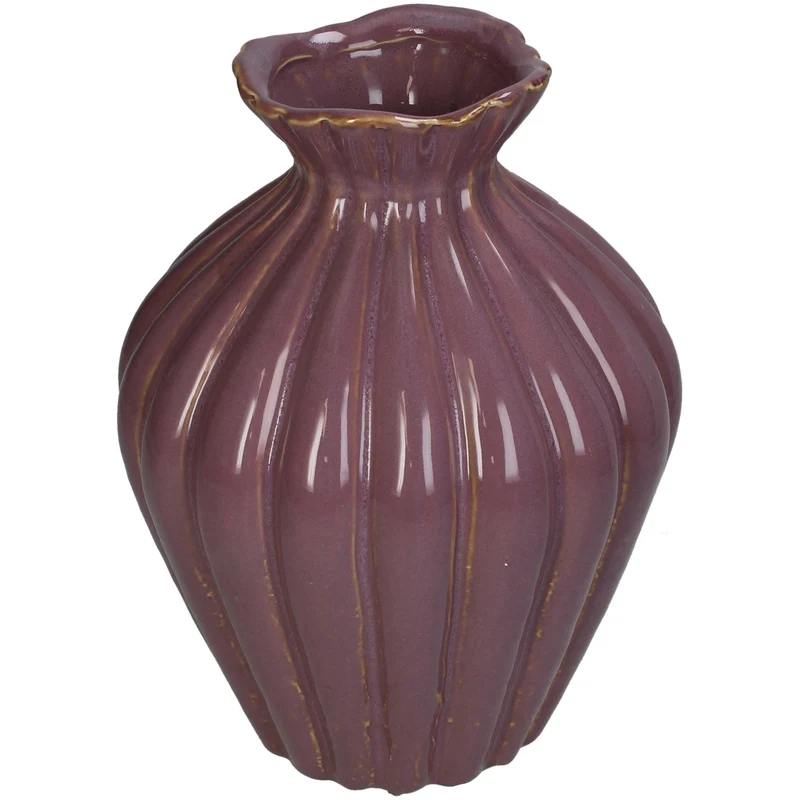 Vase Steingut Lila 16,5x16,5x22cm