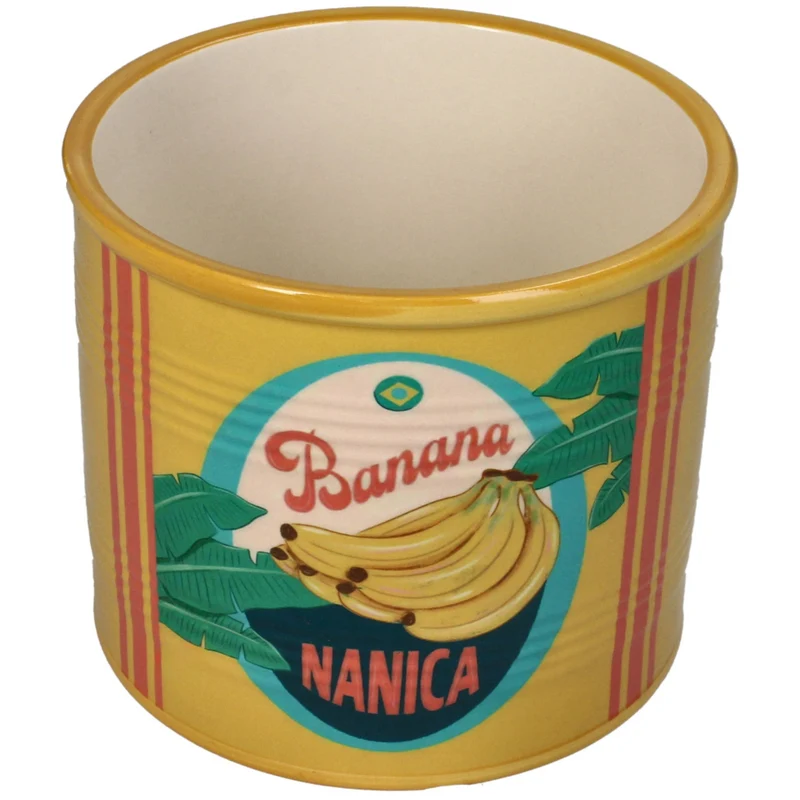 Pflanzgefäß Banane Dolomit Gelb 13,8x13,8x11,8cm