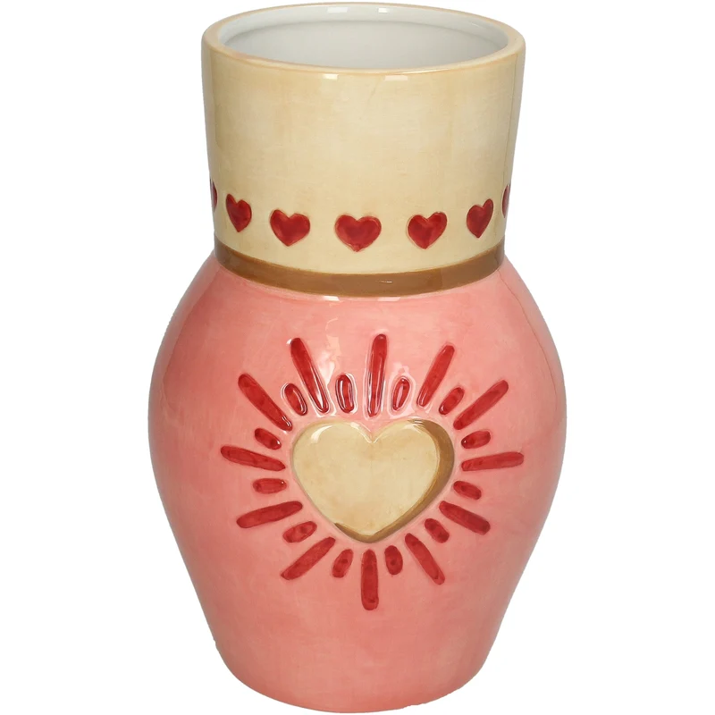 Vase Herz Dolomit Multi 14.5x14.5x23cm