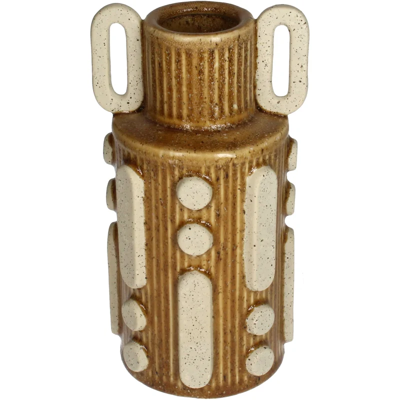 Vase Steingut Braun 14x13x27cm