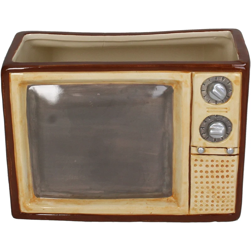Pflanzgefäß Retro TV Dolomit Multi 21x16,5x15cm