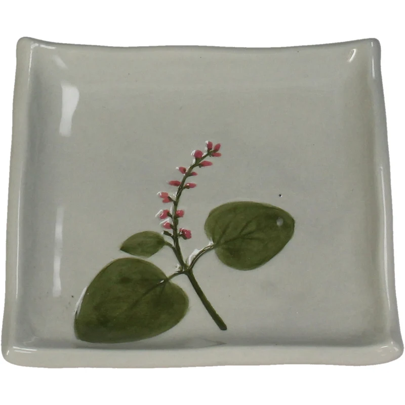 Platte Blume Porzellan Grau 11.6x11.6x1.8cm