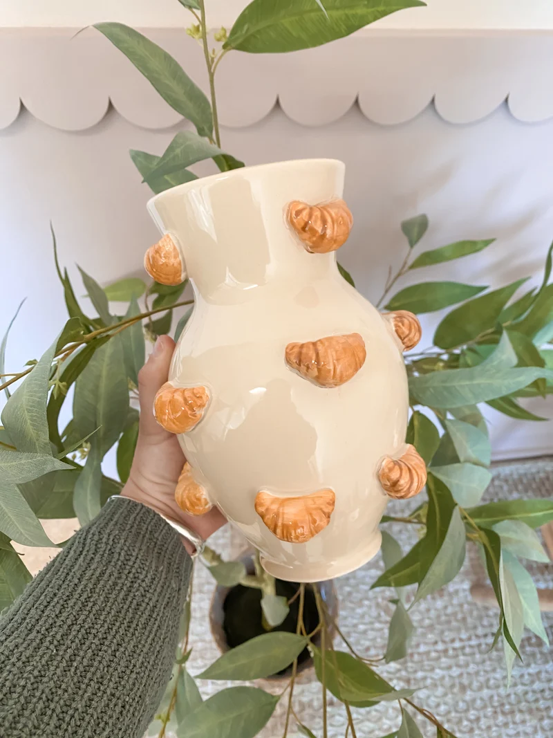 Vase Croissant Dolomit Beige 16x15.5x21.8cm