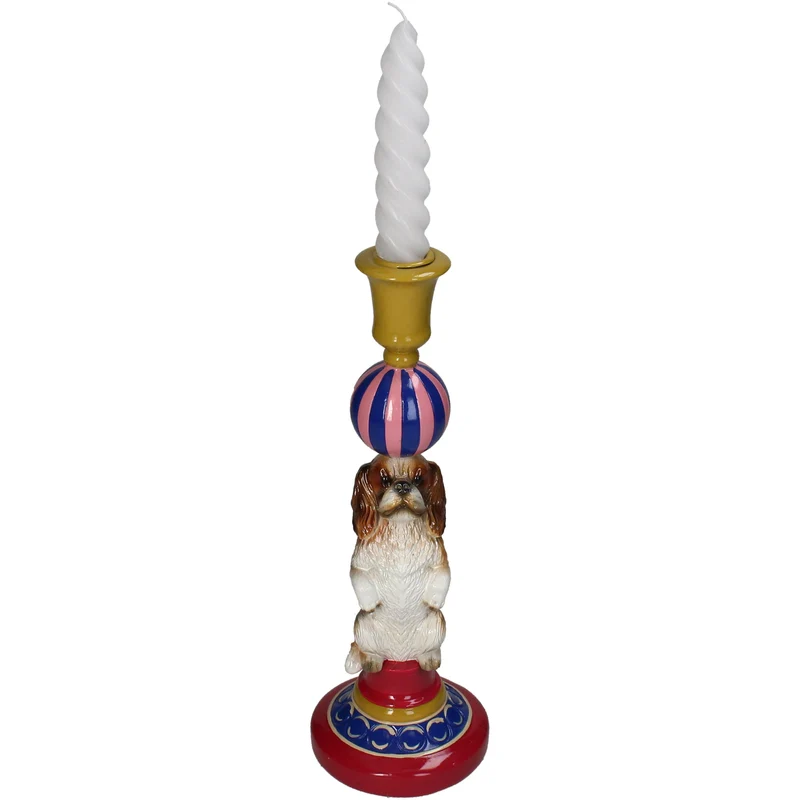 Kerzenständer Hund Polyresin Multi 10x10x29cm