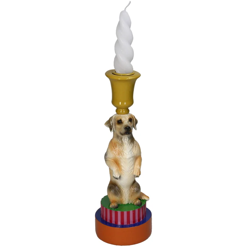 Kerzenständer Hund Polyresin Multi 8x8x23cm