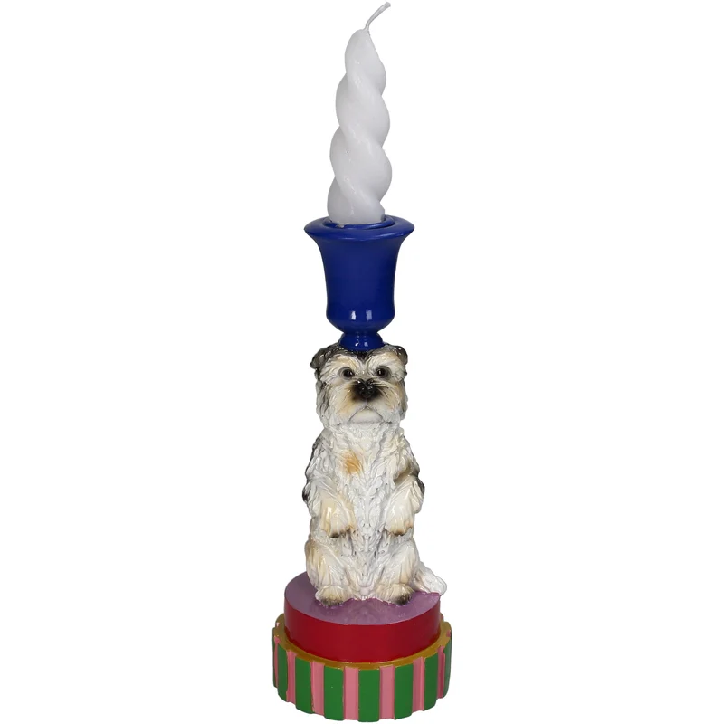 Kerzenhalter Hund Polyresin Multi 8.5x8.5x21cm