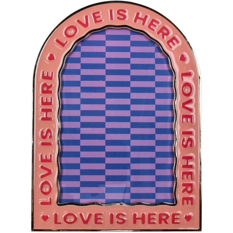 Fotorahmen Zink Pink Legierung 10x15cm "love is here"