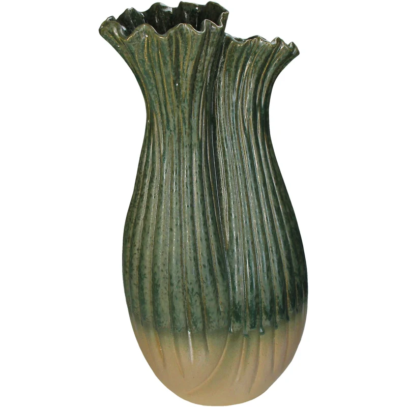 Vase Steinzeug Grün 25.5x19.5x53.5cm