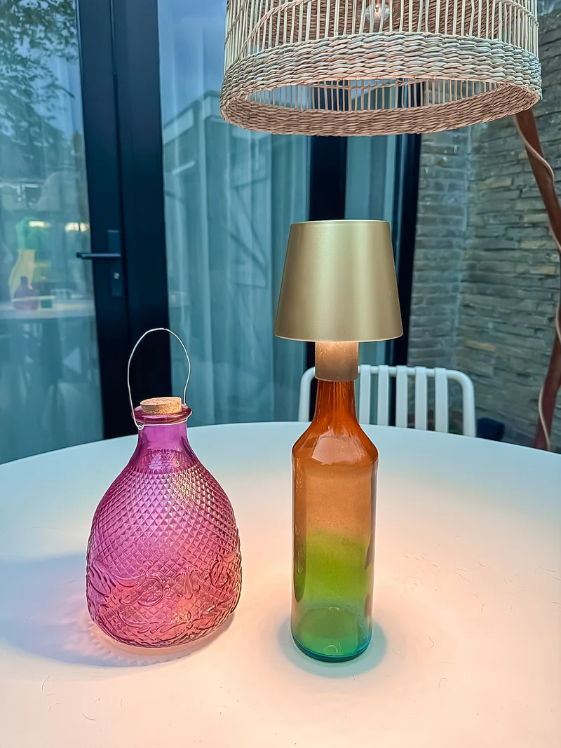 FLASCHENLAMPE 10X8CM GOLD USB WIEDERAUFLADBAR/ DIMMBAR