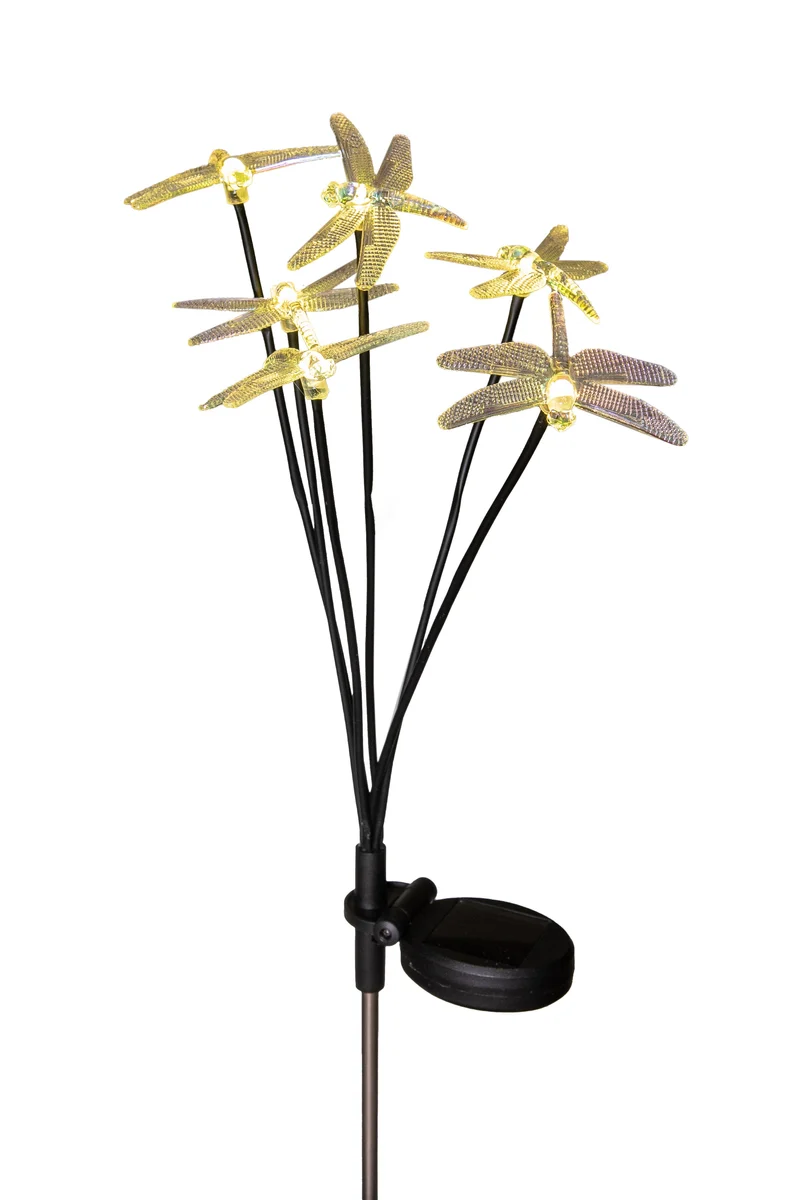 SOLAR-ERDSPIESS 6 LIBELLEN 8X70CM 6 LED WARMWEISS